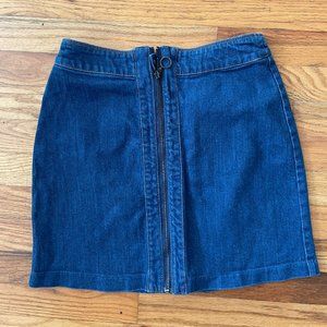 Zip Up Denim H&M Mini Skirt